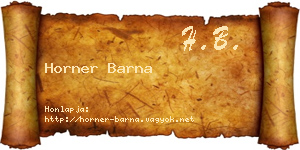 Horner Barna névjegykártya